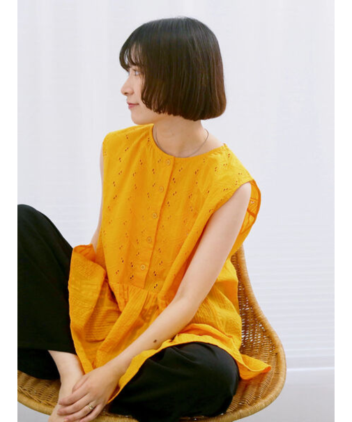【Made in India】ノースリーブレースブラウス