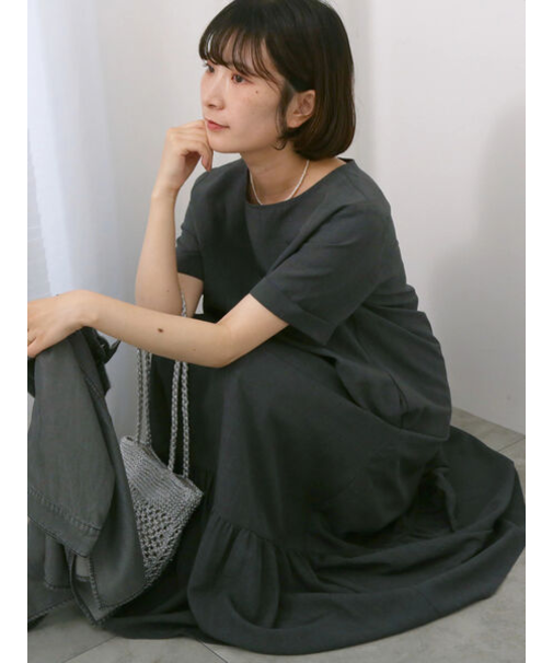 リネンタッチマキシティアードワンピース