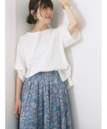 ツイストスリーブTシャツ