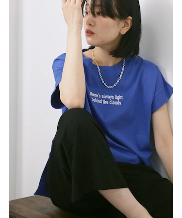 ロゴ刺繍フレンチスリーブTシャツ