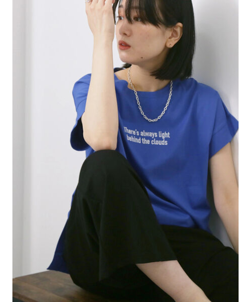 ロゴ刺繍フレンチスリーブTシャツ