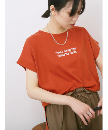ロゴ刺繍フレンチスリーブTシャツ