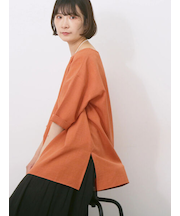 リネンタッチワイドブラウス
