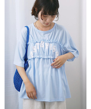 ◎【接触冷感】シャーリングドッキングTシャツ