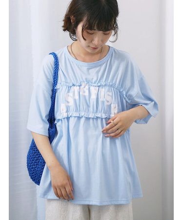 ◎【接触冷感】シャーリングドッキングTシャツ