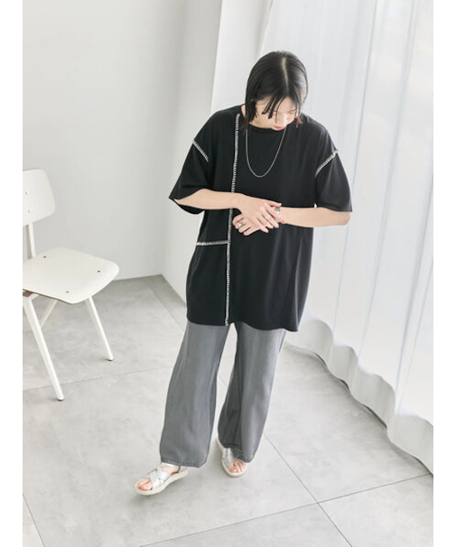 ◎【接触冷感】切替ステッチチュニック