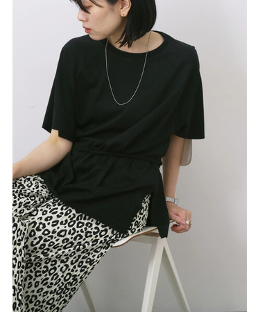 ◎【接触冷感】ウエストリボンTシャツ