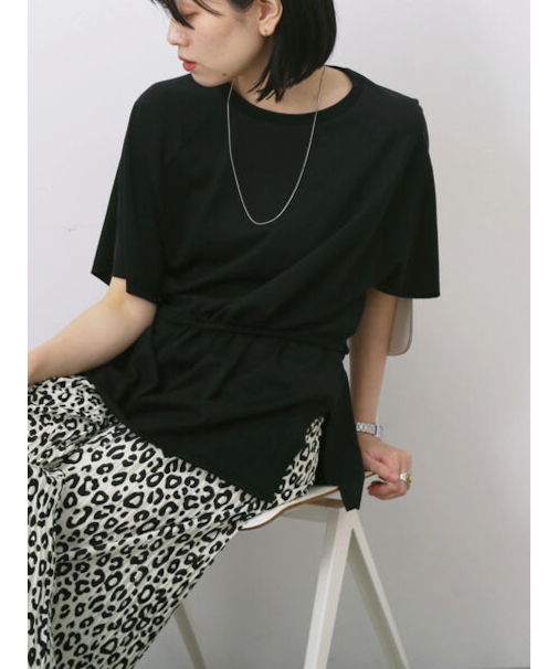 ◎【接触冷感】ウエストリボンTシャツ
