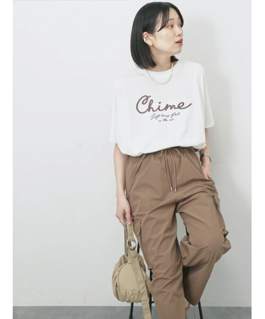 【接触冷感】ドルマンギャザー刺繍Tシャツ