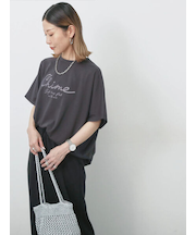 【接触冷感】ドルマンギャザー刺繍Tシャツ