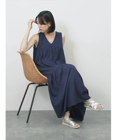楊柳ノースリーブワンピース