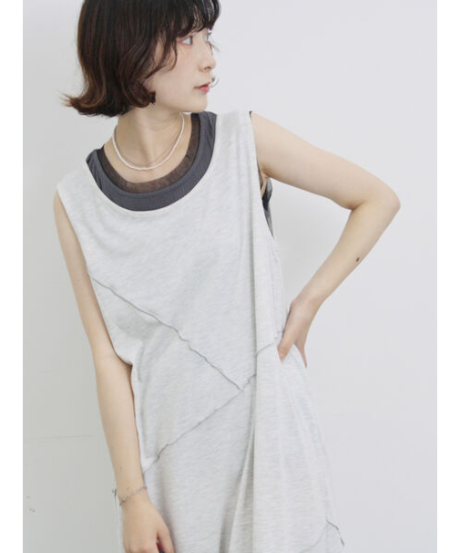 ◎【接触冷感】切替カットワンピース