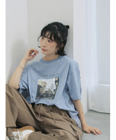 布帛切替ドルマンTシャツ