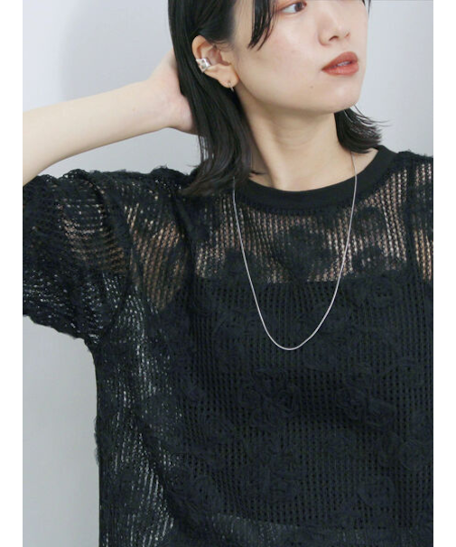チュールフラワーコードTシャツ