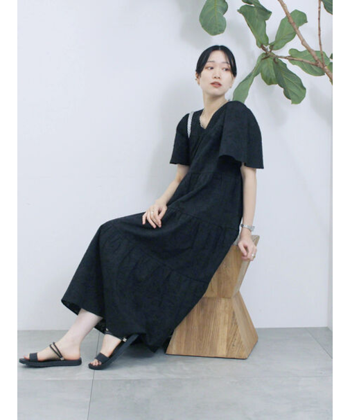 花ジャガードティアードワンピース