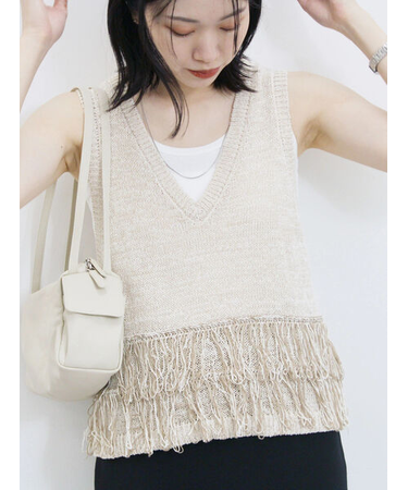 フリンジニットベスト