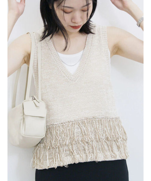 フリンジニットベスト