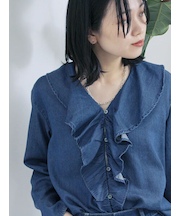 【ECO DENIM 】フリルブラウス