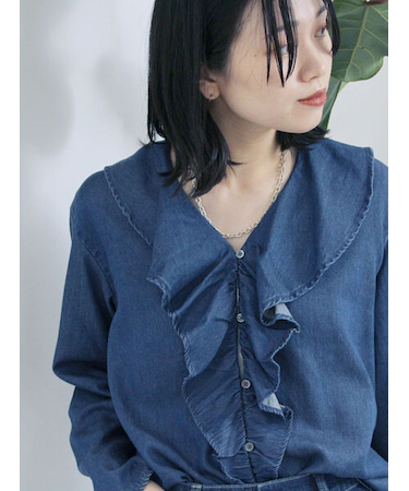 【ECO DENIM 】フリルブラウス