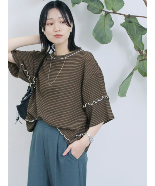 配色メローアソートプルオーバー