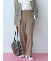 【イージーケア】サイドタブストレートパンツ