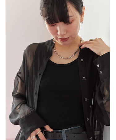 ◎バンドカラーシアーシャツ