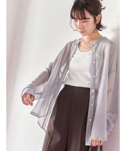 ◎バンドカラーシアーシャツ