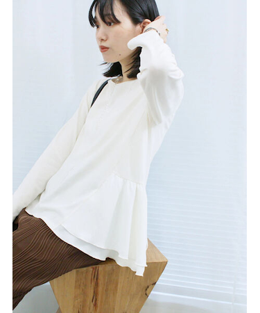 ペプラムドッキングカットソー