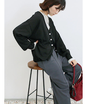 裾ドロストニットカーディガン