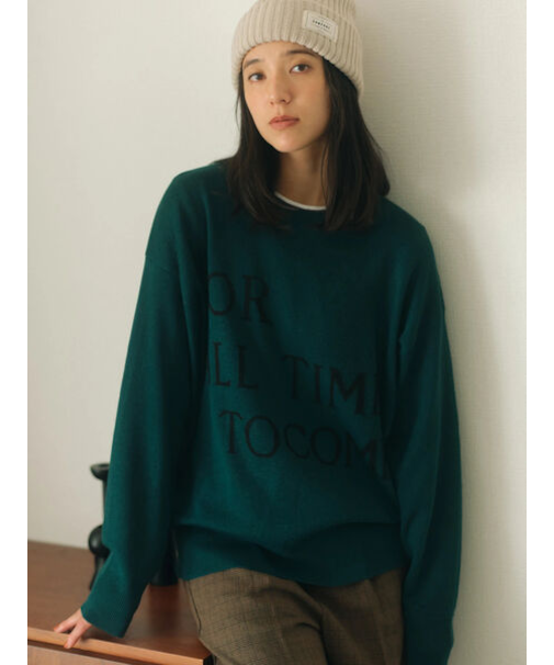 アソートロゴジャガードニットプルオーバー