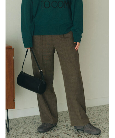 カチオン染めチェックパンツ