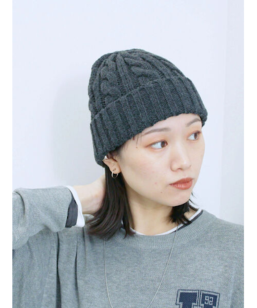 ケーブルニット帽