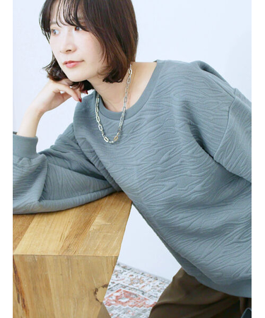 ジャガードダンボールプルオーバー