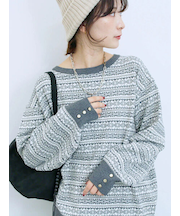 もちもちジャガードニットプルオーバー