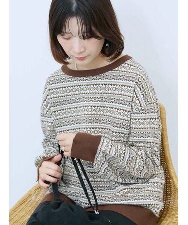 もちもちジャガードニットプルオーバー
