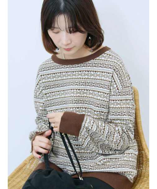もちもちジャガードニットプルオーバー