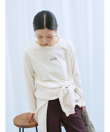 ワンポイント刺繍プルオーバー