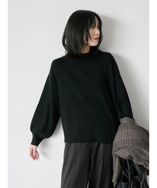 【Hug knit】袖ボリュームハイネックプルオーバー