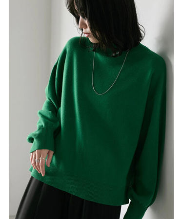 【Hug knit】袖ボリュームハイネックプルオーバー