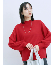 【Hug knit】袖ボリュームハイネックプルオーバー