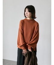 【Hug knit】袖ボリュームハイネックプルオーバー