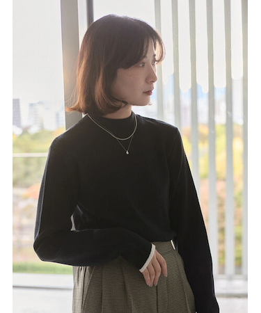 【Hug knit】リブハイネックプルオーバー
