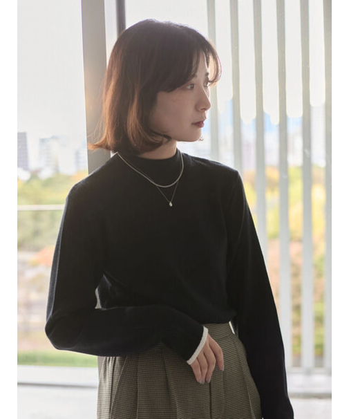 【Hug knit】リブハイネックプルオーバー