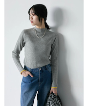 【Hug knit】リブハイネックプルオーバー