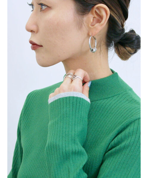 【Hug knit】リブハイネックプルオーバー