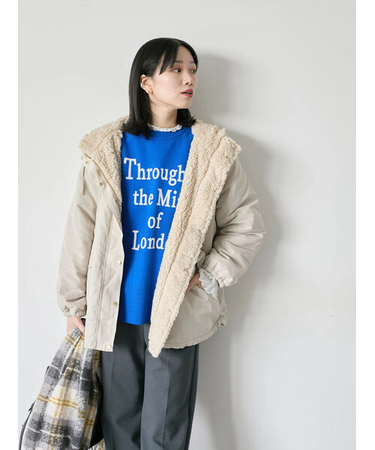 リバーシブルボアマウンテンパーカー