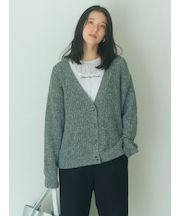 ラメニットVネックカーディガン