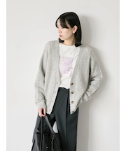 ラメニットVネックカーディガン