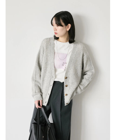 ラメニットVネックカーディガン