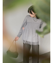 ◎チュールドッキングニット